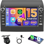 Hikity 4 + 64 GB autoraadio Android 15 Fiat Ducato / Citroen Jumper / Peugeot Boxer 7-tollise puuteekraaniga, raadio traadita Carplay Android auto FM RDS raadio BT GPS WiFi SWC 32EQ tagurduskaameraga