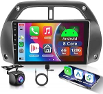 6G+128G 8 Core Wireless Carplay Android autoraadio Toyota RAV4 2001-2006 9-tolline puuteekraaniga autoraadio koos traadita Android auto navigatsiooniga GPS WiFi Mirror Link Bluetooth FM/RDS/DSP EQ/SWC tagumine vaade