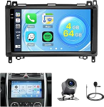 Roinvou 4+64G Android 15 autoraadio Mercedes Benz B-klassile B200 W245 W169 W639 Carplay Android auto, 9-tolline autoraadio Incell puuteekraaniga GPS Bluetooth EQ WiFi RDS FM SWC tagurduskaameraga