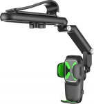 Auto p&auml;ikesevisiiri mobiiltelefoni hoidja [2024 Upgrade Version] Tahavaatepeegli tarvikud 360 kraadi p&ouml;&ouml;ratav sisset&otilde;mmatav auto mobiiltelefoni hoidja mobiiltelefoni ja GPS hoidja &uuml;hilduv 4-7-tolline nutitelefonide roheline