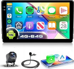 4G + 64G autoraadio Android 15 Toyota Auris 2013-2015, 9-tolline mobiiltelefoni HD puuteekraan koos juhtmevaba Carplay Android autoga, autoraadio tugi GPS Wi-Fi USB Bluetooth FM RDS tagurduskaamera