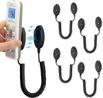 Pakk 4 magnetilist puldihoidikut koos vedru trossidega - turvaline hoidik puldi ja v&auml;ikeste esemete jaoks, kleebisega seinale kinnitatav, kadumisvastane (must 70 tolli, 4 tk)