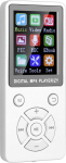 MP4 MP3 Player, Portable 1.8 Inch Bluetooth Digital Music Player, Stereo Speaker with Video HiFi Sound, Expandable 32GB TF Card (White)