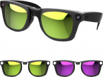 Polarisierte Brille Clip f&uuml;r Ray Ban Meta Wayfarer (RW4006 suurus M 50-22), Sonnenbrillen Aufsatz Clip On f&uuml;r Brille f&uuml;r Ray-Ban Smart Glasses (Photochrome) im Freien/Fahren/Radfahren, Gelb, Lila