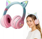 Laste k&otilde;rvaklapid, kassik&otilde;rvad, juhtmevabad Bluetooth k&otilde;rvaklapid, kokkupandavad HD stereo, sisseehitatud mikrofon, sobivad mobiiltelefonile, tahvelarvutile, spordik&otilde;rvaklappidele (v&auml;rvigradient sinine)