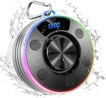 Veekindel Bluetooth du&scaron;ik&otilde;lar aja n&auml;iduga, IPX7 veekindel du&scaron;ik&otilde;lar, tugev bass, iminapad ja konksuklamber, k&auml;ed-vabad funktsioon, muusikakast vannituppa, randa