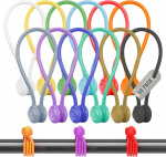 Magnetische Kabelbinder zum Aufstecken, Silikon f&uuml;r Kabel, Ladeger&auml;te und Dr&auml;hte, wiederverwendbarer Magnetgurt f&uuml;r Zuhause, B&uuml;ro und Reisen, Gro&szlig;packung f&uuml;r maximale Organisation, 50 St&uuml;ck