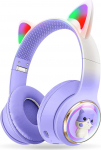 AXFEE laste k&otilde;rvaklapid, 5.3 Bluetooth laste k&otilde;rvaklapid &uuml;le k&otilde;rvade LED tuledega, helitugevus piiratud 105 dB, stereok&otilde;rvaklapid juhtmevabad, t&uuml;drukute kassik&otilde;rvaklapid mobiiltelefoni/tahvelarvuti/PC jaoks