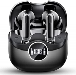 xinwld Bluetooth-k&otilde;rvaklapid, juhtmeta Bluetooth-k&otilde;rvaklapid 4 ENC m&uuml;ravastase mikrofoniga, juhtmeta k&otilde;rvaklapid Deep Bass, IP7 veekindlad k&otilde;rvaklapid, halli valge