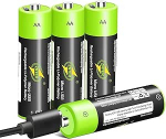 4 AA patarei pakett, AA patareid, AA patareid, laetavad mikro USB topelt A liitium patareid, 1,5 V, 1700 mAh, vastupidavad