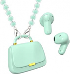 ANCwear Bluetooth 5.3 juhtmevabad k&otilde;rvaklapid, k&otilde;rvaklapid 13mm draiveritega, 22-tunnine m&auml;nguaeg, TWS k&otilde;rvaklapid stiilse kompaktse laadimiskohvriga, HiFi heli naistele ja teismelistele (roheline/p&auml;rlmutter).