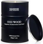 M&SENSE Oudholz Duftkerzen Weihnachtsdeko, Nat&uuml;rliche Sojawachs Feiertagskerze, 320g 70 tunni Weihnachtskerzen, Winterkerzen Geschenke f&uuml;r M&auml;nner Frauen, Sandelholz Duftkerze f&uuml;r Zuhause