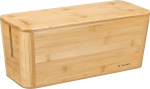 Navaris Bambusest kaablikarp kaanega - kaablite organiseerija 39 x 16 x 16 cm - kaablikarbi organiseerija - karbi kaablite hoiustamine lauaarvuti TV - XL kaablikoguja - pruun