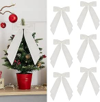 6 tk topelt j&otilde;ulud sametist vibud 5x8.9 tolli j&otilde;ulup&auml;rg girlande suur topelt kihiline sametist vibud Twist Tie Bows, kaunistused kingituste pakkimiseks, j&otilde;uludeks