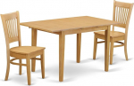 East West M&ouml;bel nova3-oak-c Set of 3 Small Dining Table and 2 Dining Group Chairs Wooden Seat 3-Piece Sets Gold