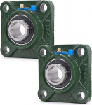 XiKe Pack of 2 UCF205 puuriga 25 mm Pillow Blocki laagrid, millel on kandiline &auml;&auml;rik, integreeritud malmist kest ja isereguleeruvad kroomterasest laagrid