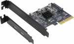 PCIe 2-portiline USB-C 3.2 Gen2 10Gbps adapterikaart, PCI Express 3.0 x4 adapter lauaarvutitele, SSD-kappidele, t&ouml;&ouml;jaamadele, failide varundamisele, ainult andmete jaoks, Windows/Linuxi jaoks