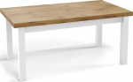 WFL GROUP Modern Rectangular Extendable Dining Table - Space Saving - White Wooden Legs - 140 to 180 cm - Made in EU - 140 x 80 cm - Lancelot Oak