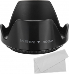 PATIKIL 72mm kaamera objektiivi kapuuts, lille objektiivi kapuutsi kaitsja koos peegeldumisvastase puhastuslapiga, blokeerib liigse p&auml;ikesevalguse, et v&auml;hendada objektiivi peegeldumist ja pimestamist