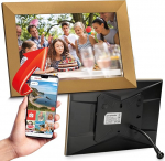 10-tolline digitaalne pildiraam Fotode v&otilde;i videote saatmine rakenduse kaudu kogu maailmas Painutatav statiiv Puuteekraan Automaatne p&ouml;&ouml;ramine - maastik v&otilde;i portree 16 GB