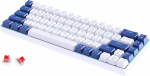 abucow 60% mehaaniline klaviatuur sinise taustavalgusega, 68 klahvi m&auml;nguklaviatuur, valge/tumesinine klahvikate - punane l&uuml;liti Premium tipp- ja m&auml;ngukogemuse jaoks (valge/tumesinine)