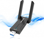 NEWFAST 5400Mbps USB WLAN Stick PC-le, Tri-Band (6GHz/5GHz/2.4GHz) WiFi adapter 2 x 5dBi High Gain antenniga, WiFi 6E traadita adapter, USB 3.0, MU-MIMO WPA3 kr&uuml;pteering, ainult Windows 10/11 jaoks