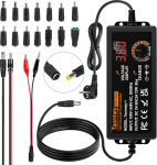 Taormer 3V-36V reguleeritav toiteallikas universaalne toiteallikas 2A 72W reguleeritav toiteallikas 100V-240V vahelduvvoolust alalisvooluks koos LED pinge n&auml;iduga ja 5,5 x 2,5 mm, 16 otsaga koduelektroonika jaoks