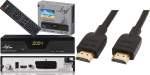 Leyf 2809 digitaalne vastuv&otilde;tja satelliidi vastuv&otilde;tja (HDTV, DVB-S/S2, HDMI, SCART, 2X USB 2.0, Full HD 1080p) & Amazon Basics - Kiirkaabel, Ultra HD HDMI 2.0, 3 m