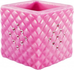 magic candle World 'Quilted, Cristal Collection Fuchsia lamp ja k&uuml;&uuml;nlajalg, kristall, fuksiatoon, 13 x 13 x 13 cm
