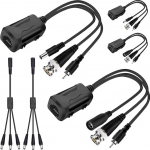 Passiivne videobalun BNC RJ45 v&otilde;rgu transiiveri audio&uuml;hendus Cat5e/Cat6 BNC Ethernet adapterile AHD/TVI/CVI/CVBS Lihtne paigaldus Full HD turvakaameras&uuml;steemile