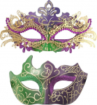 Oidea maskiballi maskide komplekt paaridele: Kuldne lilla roheline metallist aplikatsioonid helmed maskeraadi pool mask koos varrastega Halloween Party karneval kost&uuml;&uuml;m Fancy Dress kingitus paaridele Partner