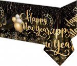 Uue aasta laudlina, Happy New Year Decorations 2025 PVC plastikust p&uuml;hkige puhas veekindel ruudukujuline lauakatte kaitsja aastavahetuse peo laudlinadeks