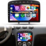 NHOPEEW 2G + 64G Android autoradio Peugeot 308/408 2007-2013 - Traadita Carplay & Android auto - 9-tolline Android stereo koos WiFi EQ GPS Mirror Link FM RDS + AHD tagantvaate kaamera ja mikrofoniga