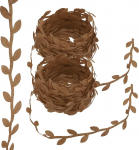 PATIKIL 22 meetrit pruuni lehepaela, lehedekoratsiooni n&ouml;&ouml;r, kunstlik lehepael j&otilde;ulup&auml;rg, kingituste pakkimine, pulmadekoratsioon, stiil 8