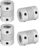 hankekaart Flexible Kupplungen, 4 mm kuni 10 mm, Gelenkverbinder aus Aluminiumlegierung, flexible Wellenkupplungen, Motorkupplung f&uuml;r 3D-Drucker, CNC-Maschine, Motorf&uuml;hrung, DIY-Encoder D25 x L 19 mm