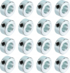 sourcing map 16 Piece Set Screw Collars 1/2" Bore Carbon Steel Shaft Collars 1" OD 0.43" Width Lock Axle Sleeve for Linear Rod Shaft Guide