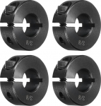 sourcing map Schaftmanschette 0,95 cm Bohrung, eingeteilter Karbonstahl, Klemmmanschette mit Stellschraube, schwarz, 4 St&uuml;ck