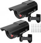 Pack of 2 Camera Dummy Camera Fake Surveillance Dummy Surveillance Camera with Red Flashing LED, Camera Dummy Camera with Red Flashing Surveillance Camera Dummy for Indoor and Outdoor Use
