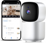 2K siseruumide valvekaamera, 1080P HD WiFi kaamera, koerakaamera koos rakendusega, &ouml;&ouml;n&auml;gemine, 2-suunaline heli, liikumistuvastus, &uuml;hildub Alexa ja Google Assistantiga.