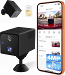 UCOCARE seirekaamera SIM-kaardiga, 4MP 4G LTE seirekaamera ilma WLAN-&uuml;henduseta, aku 5200 mAh, mini 4G autokaamera juhtmevaba, 160&deg; vaatenurk, &ouml;ine n&auml;gemine, AI radari liikumistuvastus