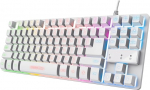 Trust Gaming GXT 833W Thado TKL Tastatur Deutsches QWERTZ Layout, Kompakte 80% USB Gaming Tastatur aus Metall, Anti-Ghosting, LED-Beleuchtung, Recycelten Materialien, f&uuml;r PC, Laptop, Mac - Wei&szlig;