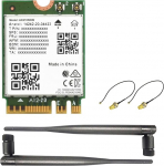 Waveshare Wireless AX210 NIC, Gigabit Tri-Band Wi-Fi 6E, 802.11AX standard, BT 5.3, koos IPEX kuni SMA 20 cm kaabliga ja 17 cm 2.4/5G 6DB SMA antenniga.