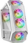 Mars Gaming MC51W ATX m&auml;ngukomplekti korpus, topelt karastatud klaas, 5 x 12 cm RGB ventilaatorid, valge