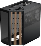 APNX V1 Gaming PC Case ATX Black with Wood - Mid Tower Gaming Case karastatud klaasiga - Graafikakaardid kuni 395 mm, radiaatorid kuni 360 mm - Must PC Case - Max. 10 120 mm ventilaatorit - Panoraamiline karastatud klaas