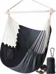 Chihee Suur Hammock tool l&otilde;&otilde;gastumiseks, rippuv tool puuvillase kudumiga maksimaalse mugavuse ja vastupidavuse tagamiseks, sise- ja v&auml;litingimustes kasutamiseks kodus, magamistoas, terrassil, terrassil, &otilde;ues ja aias