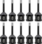 FOCSTOL Diamond Tile Drill Bit - Pack of 10 6 mm Diamond Hole Saw for Porcelain Ceramic Tiles Marble Granite M14 Thread for Angle Grinder