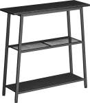 HOOBRO EBB62XG01 Konsoollaud, avatud riiulitega koridorilaud, diivanilaud, kolm korrust, esikusse ja elutuppa m&otilde;eldud laud, must