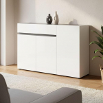 Dmora - Nairobi kapp, elutoa buffet, elutoa k&uuml;ljepaneel, kaasaegne k&ouml;&ouml;gikapp, Made in Italy, 120 x 42 x 80 cm, l&auml;ikivvalge ja antratsiitne