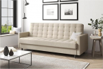 MEBLINI Andres 1 magamisfunktsiooniga diivan, pikendatav diivanvoodi voodikastiga, diivanvoodi, magamisfunktsiooniga diivan, kokkupandav diivan, Andres 1-218 x 87 x 93 cm, kreemikas kootud kangas.