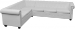 Festnight Chesterfield nurgadiivan 6-kohaline nurgadiivan Elutoa diivan Diivan Lounge diivan Faux Leather Padding 260 x 205 x 73 cm Valge